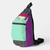 Mislukte laaddonker glitch art abstract raster sling bag (Rechterhoek)