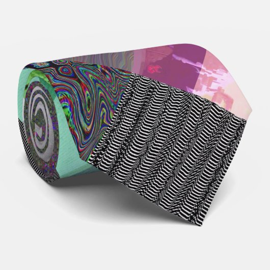 Mislukte laaddonker glitch art abstract raster stropdas (Opgerold)