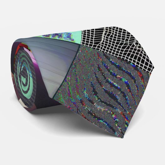 Mislukte laaddonker glitch art abstract raster stropdas (Opgerold)