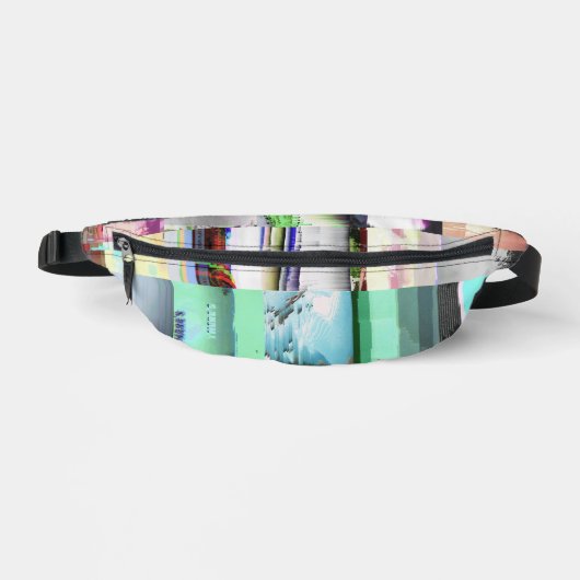 Mislukte laaddonker glitch kunst abstract raster heuptasje (Voorkant)