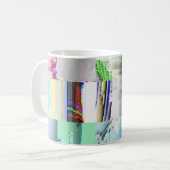 Mislukte laaddonker glitch kunst abstract raster koffiemok (Voorkant links)