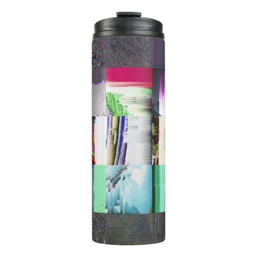 Mislukte laaddonker glitch kunst abstract raster thermosbeker (Voorkant)