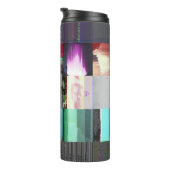 Mislukte laaddonker glitch kunst abstract raster thermosbeker (Geroteerd rechts)