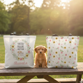 Mislukte Opvang en Trots Bloemige Hondje Kitten Tote Bag