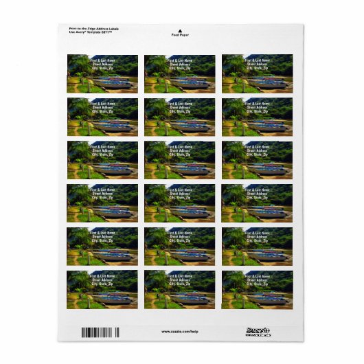 Mismaloya Boats on The River 0350 Address Etiket (Full Sheet)