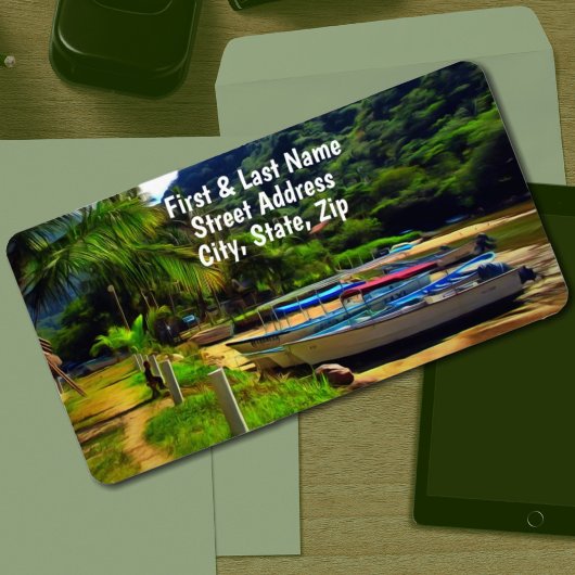 Mismaloya Boats on The River 0350 Address Etiket