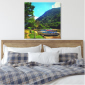 Mismaloya Boats op de rivier 0350 Art Canvas Afdruk (Insitu (Slaapkamer))