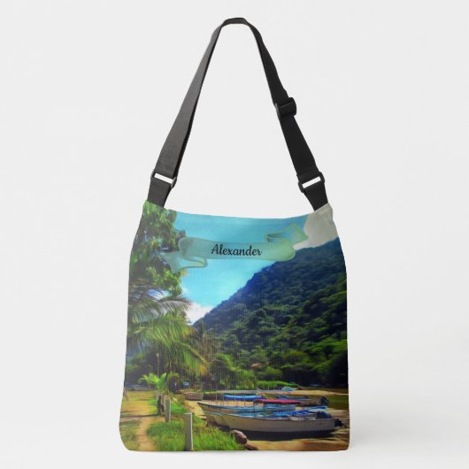 Mismaloya Boats op de rivier 0350 Crossbody Tas (Voorkant)
