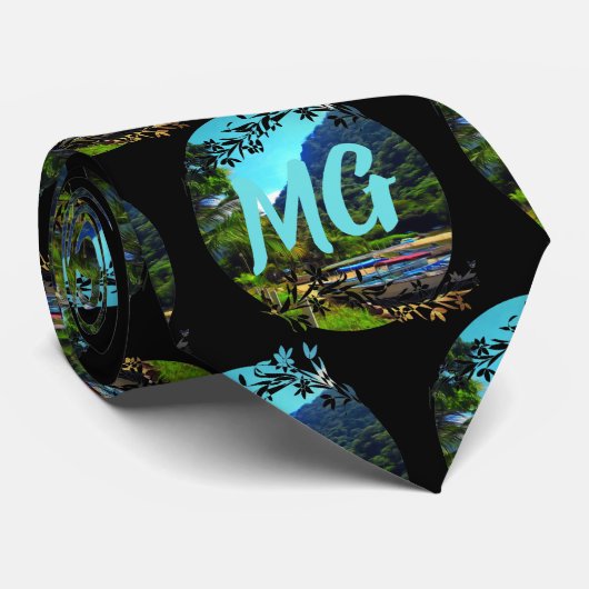 Mismaloya Boats op de rivier 0350 Stropdas (Opgerold)