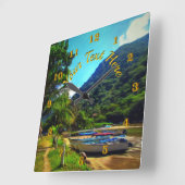 Mismaloya Boats op de rivier 0350 Vierkante Klok (Hoek)