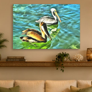 Mismaloya Mexico Pelikanen Mexico 0329 Kunst Canvas Afdruk