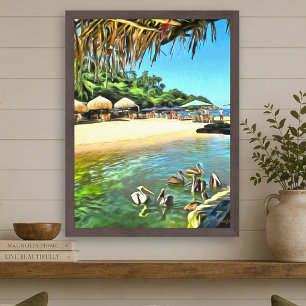Mismaloya Mexico Rivier Ontmoet Oceaan 0330 Kunstp Poster