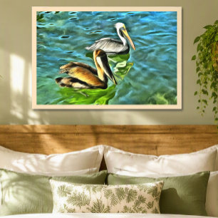 Mismaloya Pelicanen Kust Mexico 0329 Kunstprint Poster