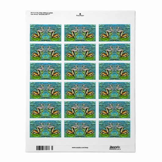 Mismaloya Pelicans 0329 Adres Etiket (Full Sheet)