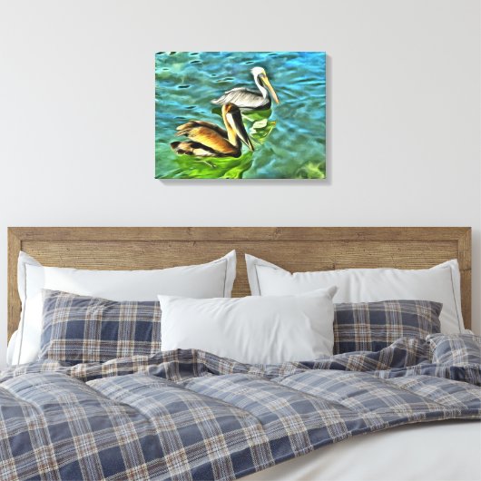 Mismaloya Pelicans 0329 Original Art Canvas Afdruk (Insitu (Slaapkamer))