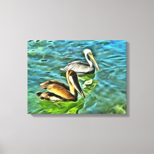 Mismaloya Pelicans 0329 Original Art Canvas Afdruk (Voorkant)
