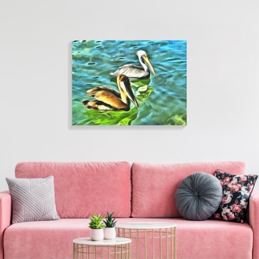 Mismaloya Pelicans 0329 Original Art Canvas Afdruk (Insitu (Woonkamer))