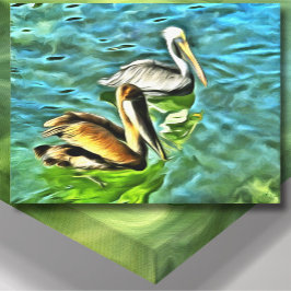 Mismaloya Pelicans 0329 Original Art Canvas Afdruk