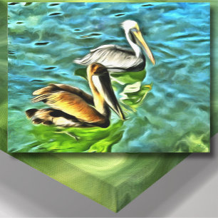 Mismaloya Pelikanen 0329 Originele Kunst Canvas Afdruk