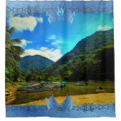 Mismaloya River Fishing Boats 0344 Douchegordijn (Voorkant)