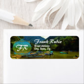 Mismaloya River Vissen Boats 0344 Adres Etiket (Insitu)