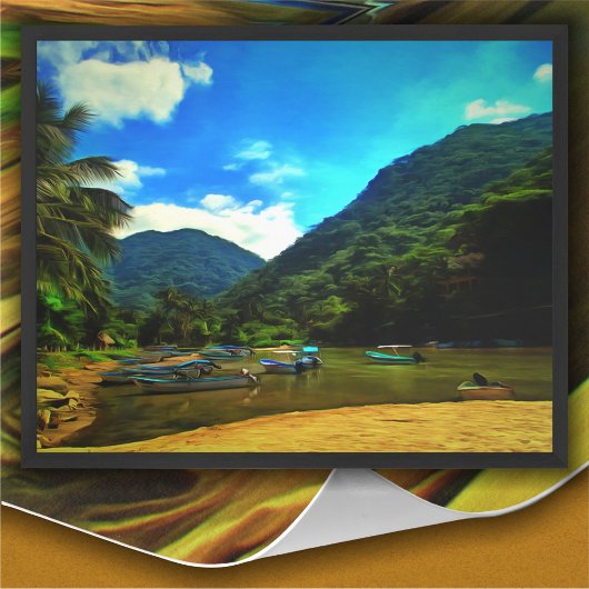 Mismaloya River Vist Boats 0344 Art Print