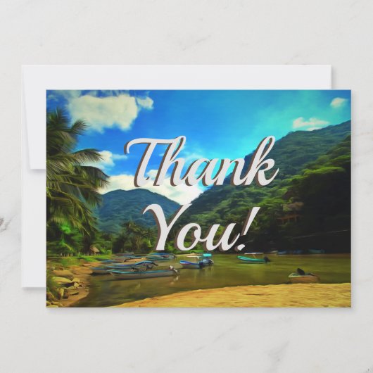 Mismaloya River Vist Boats Dank u wel 0344 Bedankkaart (Voorkant)