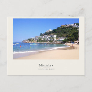 Mismaloya-strand en de groene heuvels van Jalisco Briefkaart