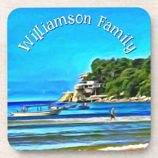 Mismaloya Vissen Boats 0346 Bier Onderzetter (Voorkant)