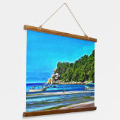 Mismaloya Vissen Boats 0346 Hangend Wandkleed (Gebogen)