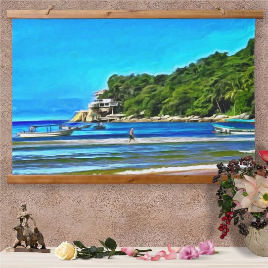 Mismaloya Vissen Boats 0346 Hangend Wandkleed