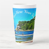 Mismaloya Vissen Boats 0346 Latte Mok (Voorkant)