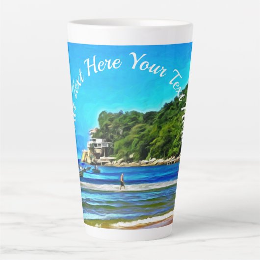 Mismaloya Vissen Boats 0346 Latte Mok (Voorkant)