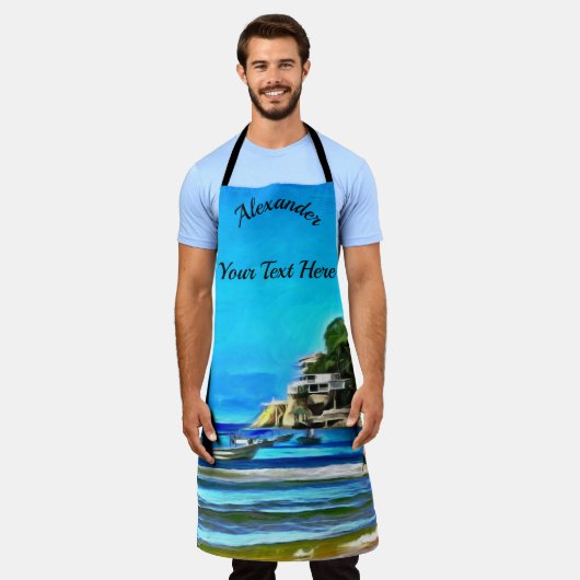 Mismaloya Vissen Boats 0346 Schort (Gedragen)