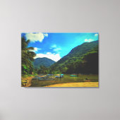 Mismaloya, Vissende Boats 0344 art. Canvas Afdruk (Voorkant)
