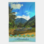 Mismaloya, Vissende Boats 0344 Theedoek (Verticaal)