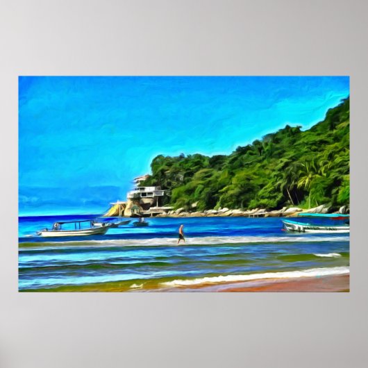 Mismaloya Vist Boats 0346 Art Print (Voorkant)