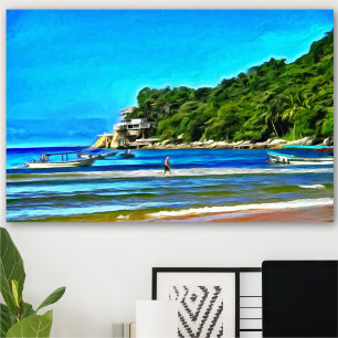 Mismaloya Vist Boats 0346 Art Print