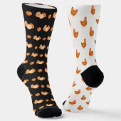 Mismatch patroon van kippen en eieren sokken (Gebogen)