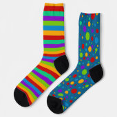 Mismatch regenboogstripes Polka Dot Sokken (Links)