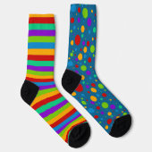 Mismatch regenboogstripes Polka Dot Sokken (Rechts)