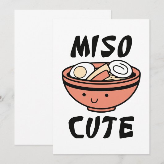 Miso Cute Bedankkaart (Voorkant / Achterkant)