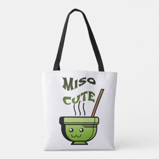 Miso Cute Vegan Humor Tote Bag (Achterkant)