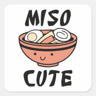 Miso Cute Vierkante Sticker
