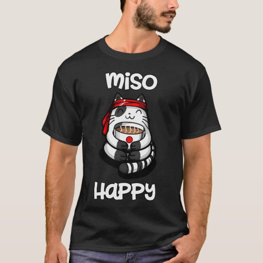 Miso Happy Cat Sushi T-shirt (Voorkant)