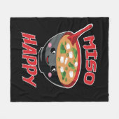 Miso Happy Funny Food Kawaii Fleece Deken (Voorkant (Horizontaal))