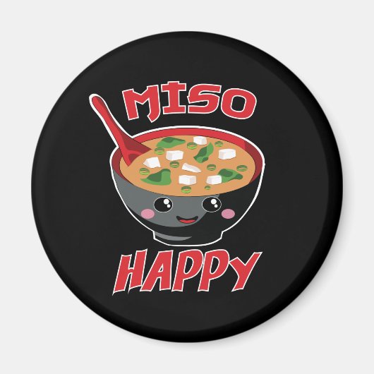 Miso Happy Funny Food Kawaii Magneet (Voorkant)