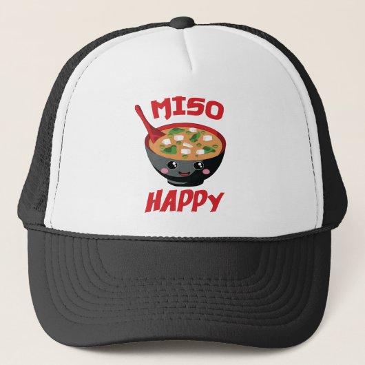 Miso Happy Funny Food Kawaii Trucker Pet (Voorkant)