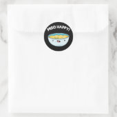 Miso Happy Funny Soup Pun Dark BG Ronde Sticker (Tas)