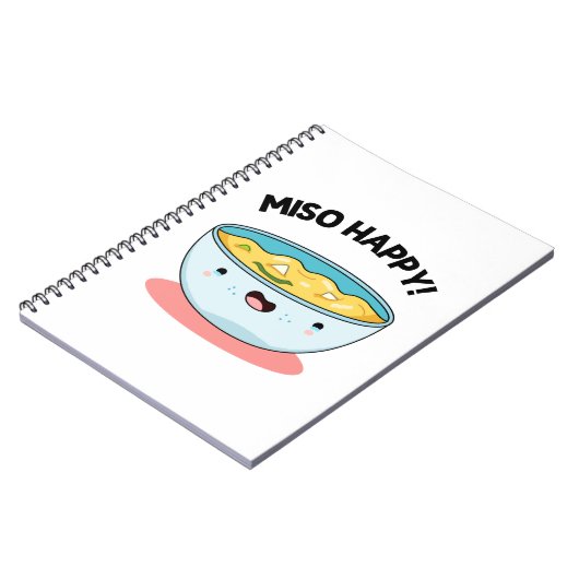 Miso Happy Funny Soup Pun Notitieboek (Linkerzijde)